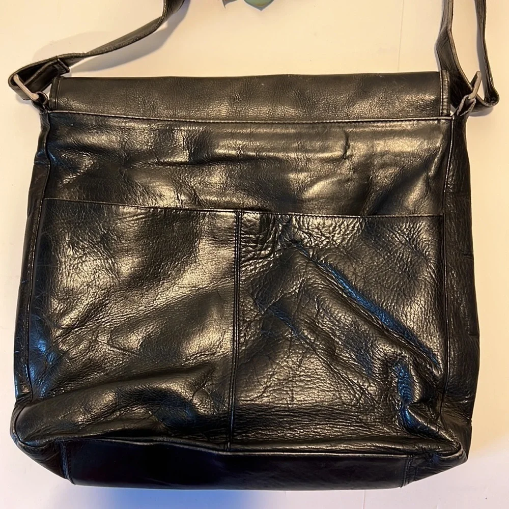 Frye Black Leather Messenger Crossbody Bag Vintage